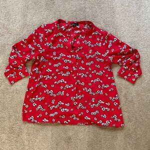 Dalia Red Floral Blouse